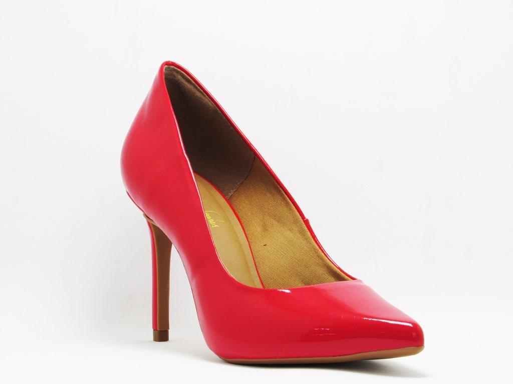 Salto sales vermelho verniz