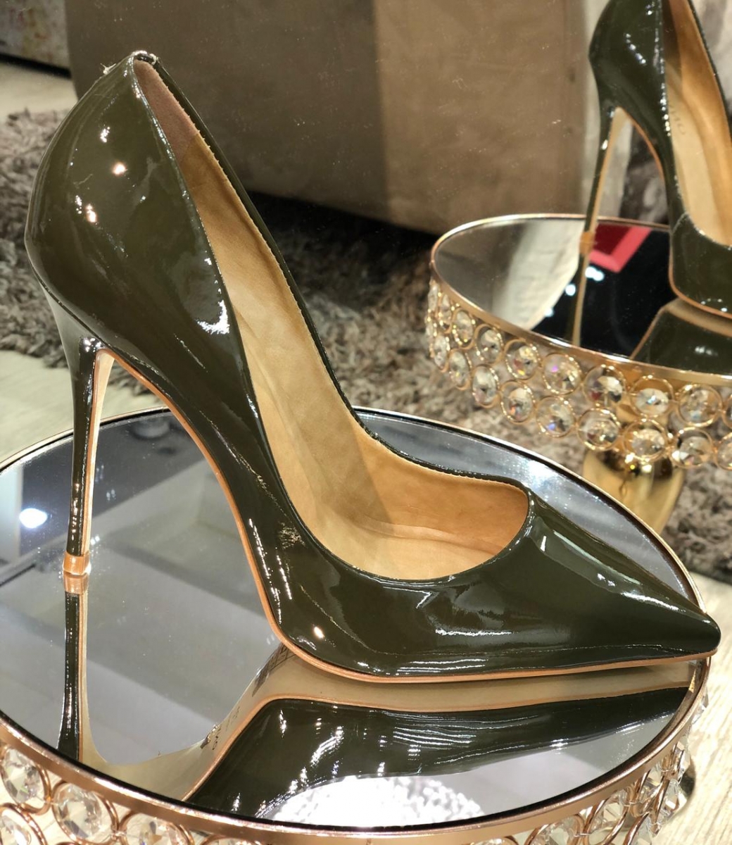 scarpin verde escuro